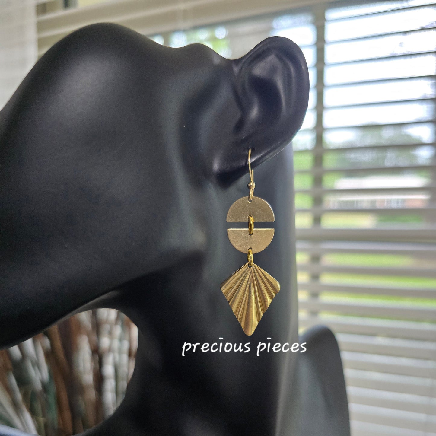 Brass Diamond Shape Dangle Earrings (click for other options)