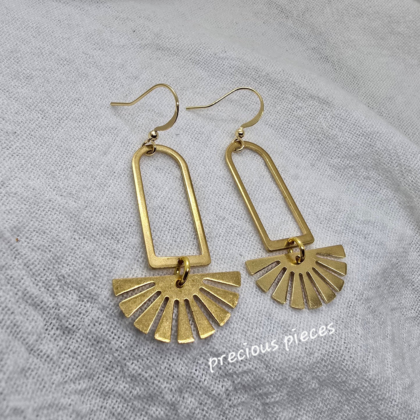 Brass Fan Dangle Earrings (click for other options)