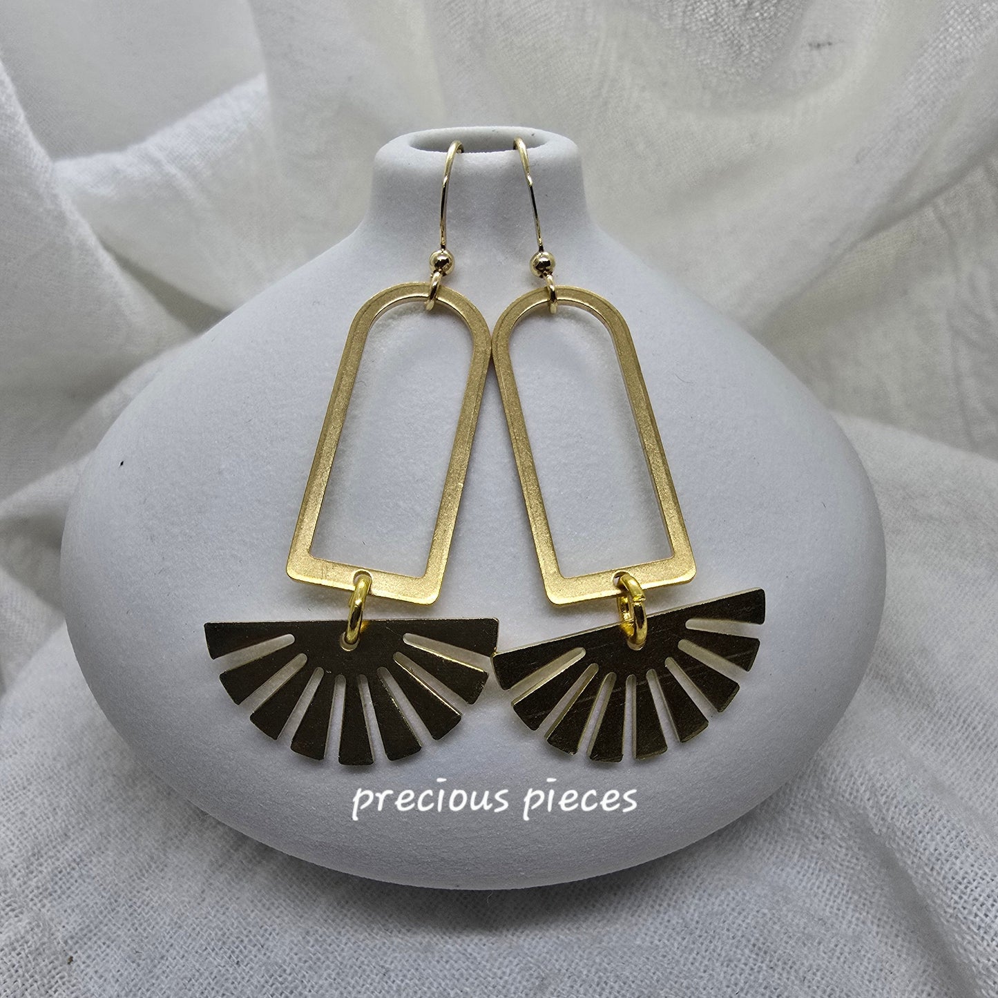 Brass Fan Dangle Earrings (click for other options)