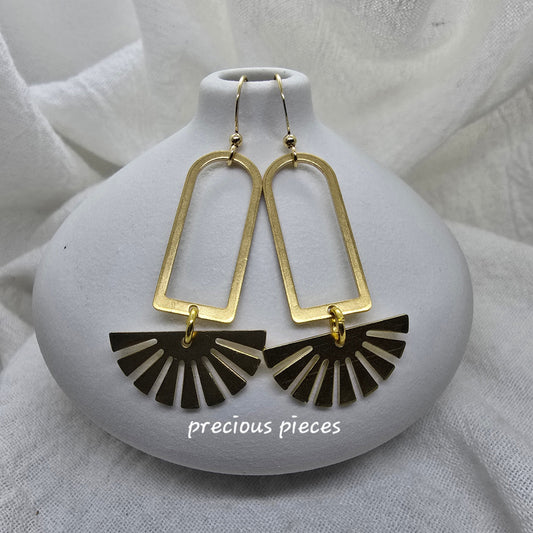 Brass Fan Dangle Earrings (click for other options)