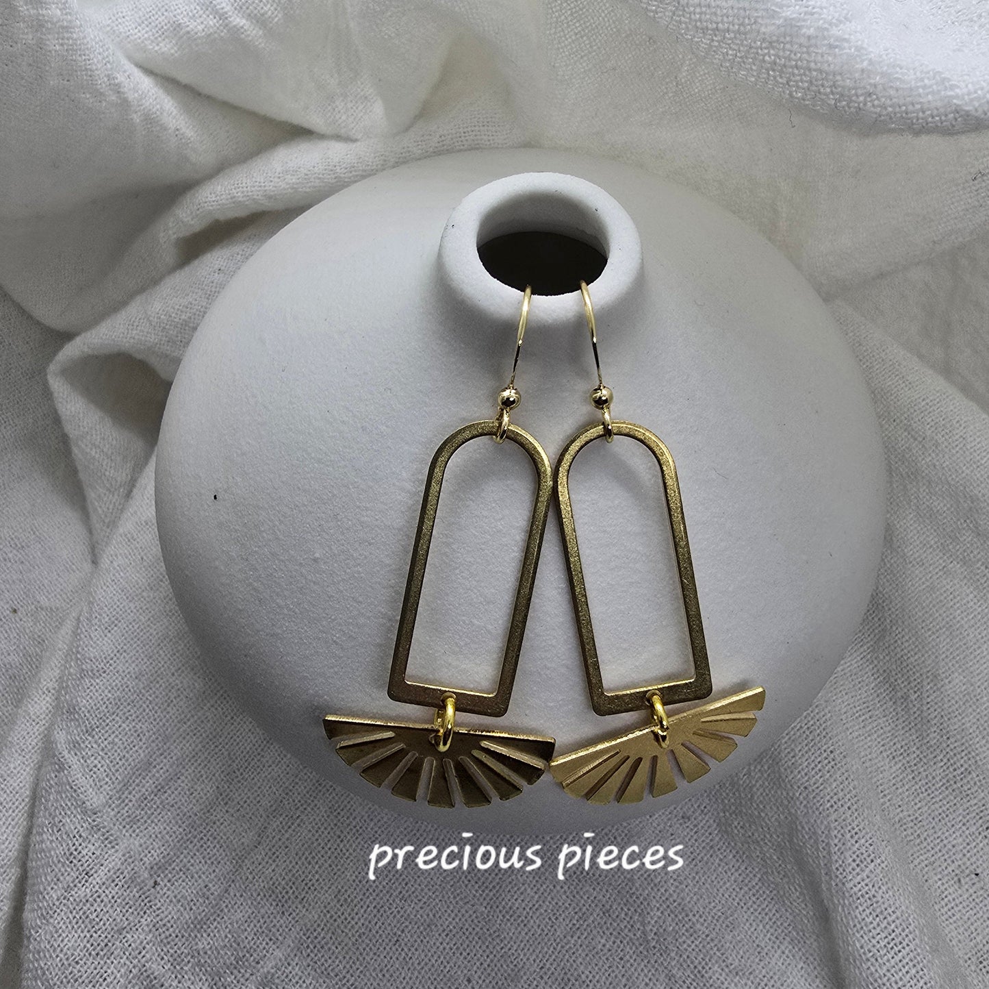 Brass Fan Dangle Earrings (click for other options)