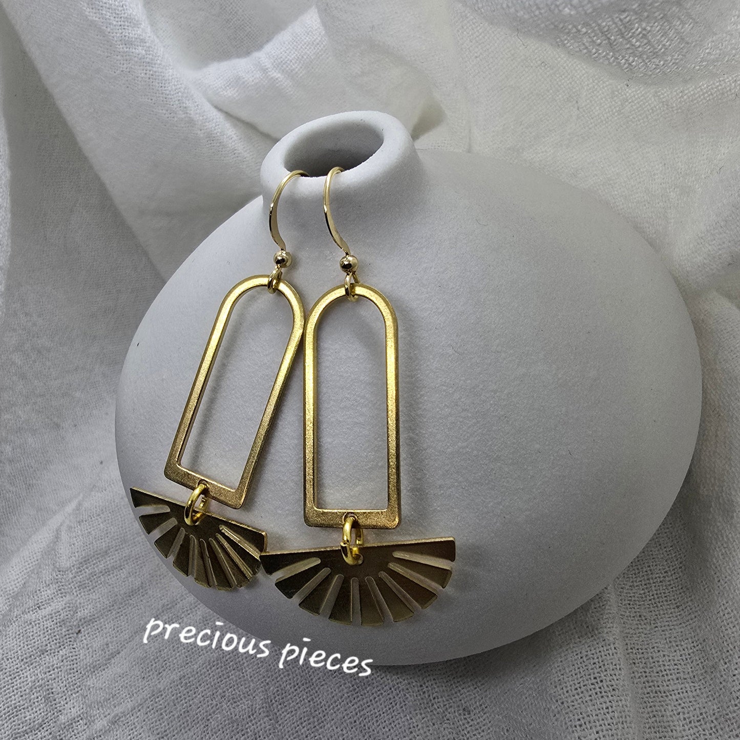 Brass Fan Dangle Earrings (click for other options)