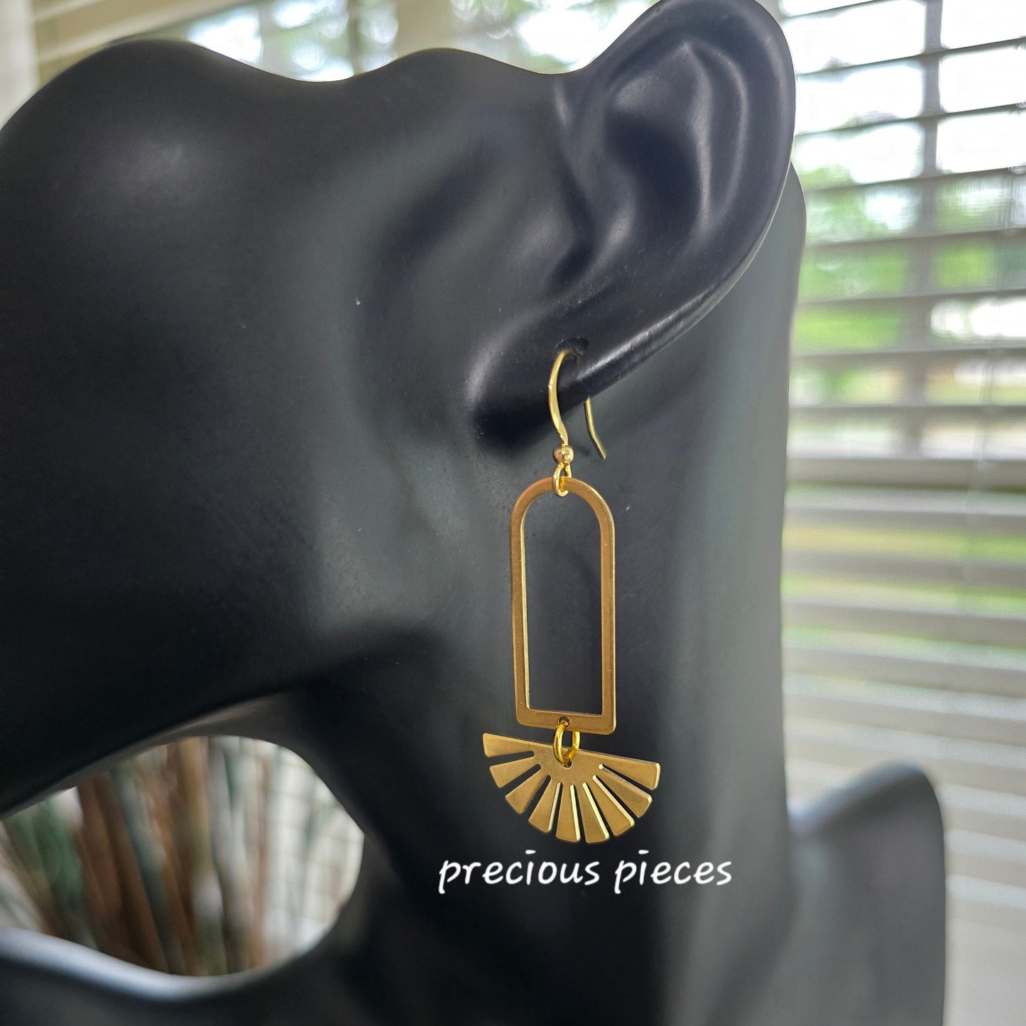 Brass Fan Dangle Earrings (click for other options)