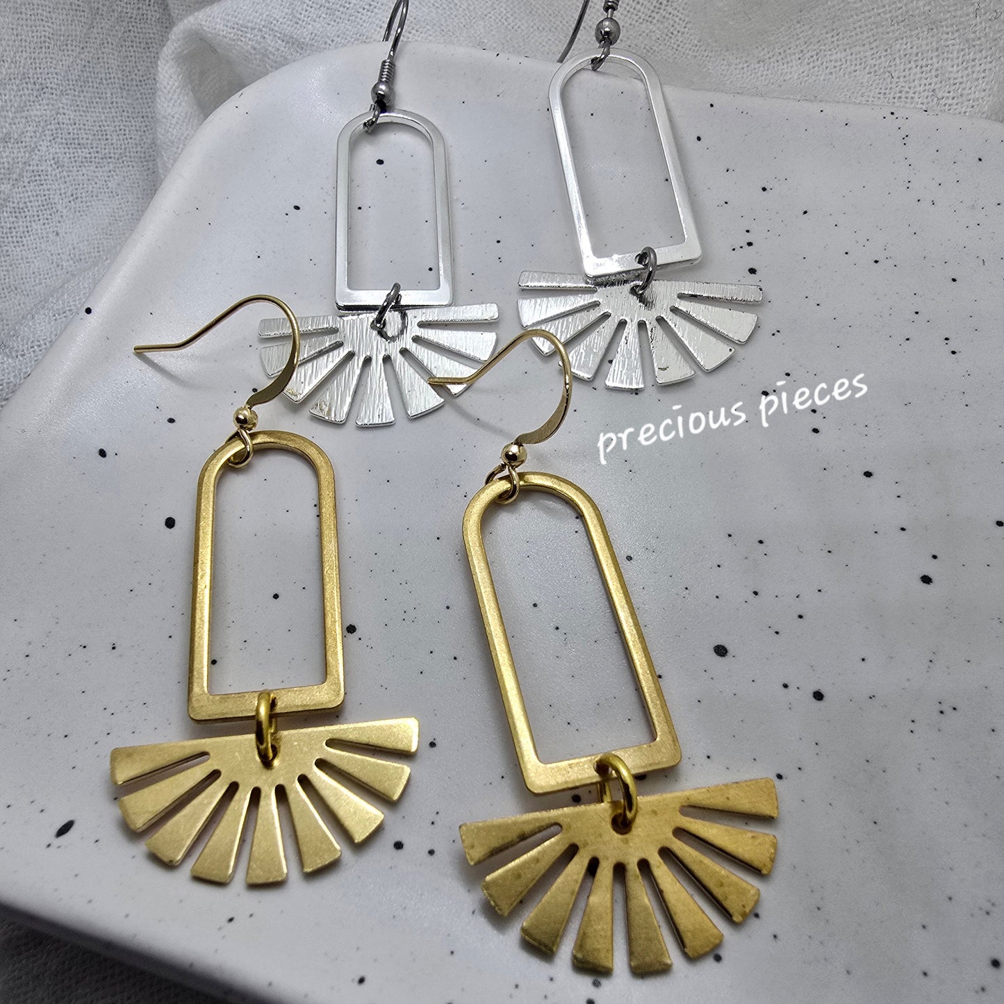 Brass Fan Dangle Earrings (click for other options)