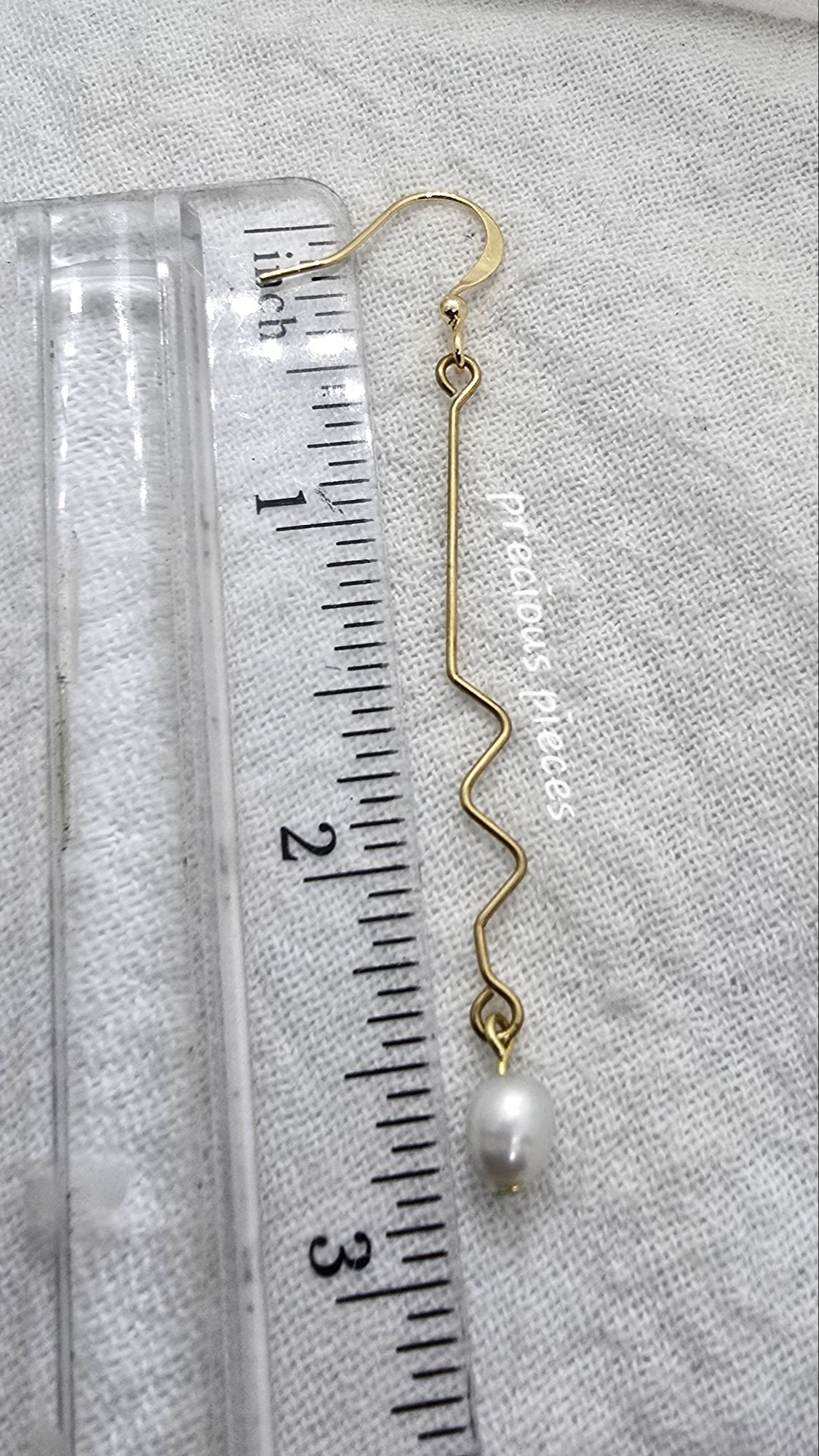 Zigzag Pearl Drop Earrings
