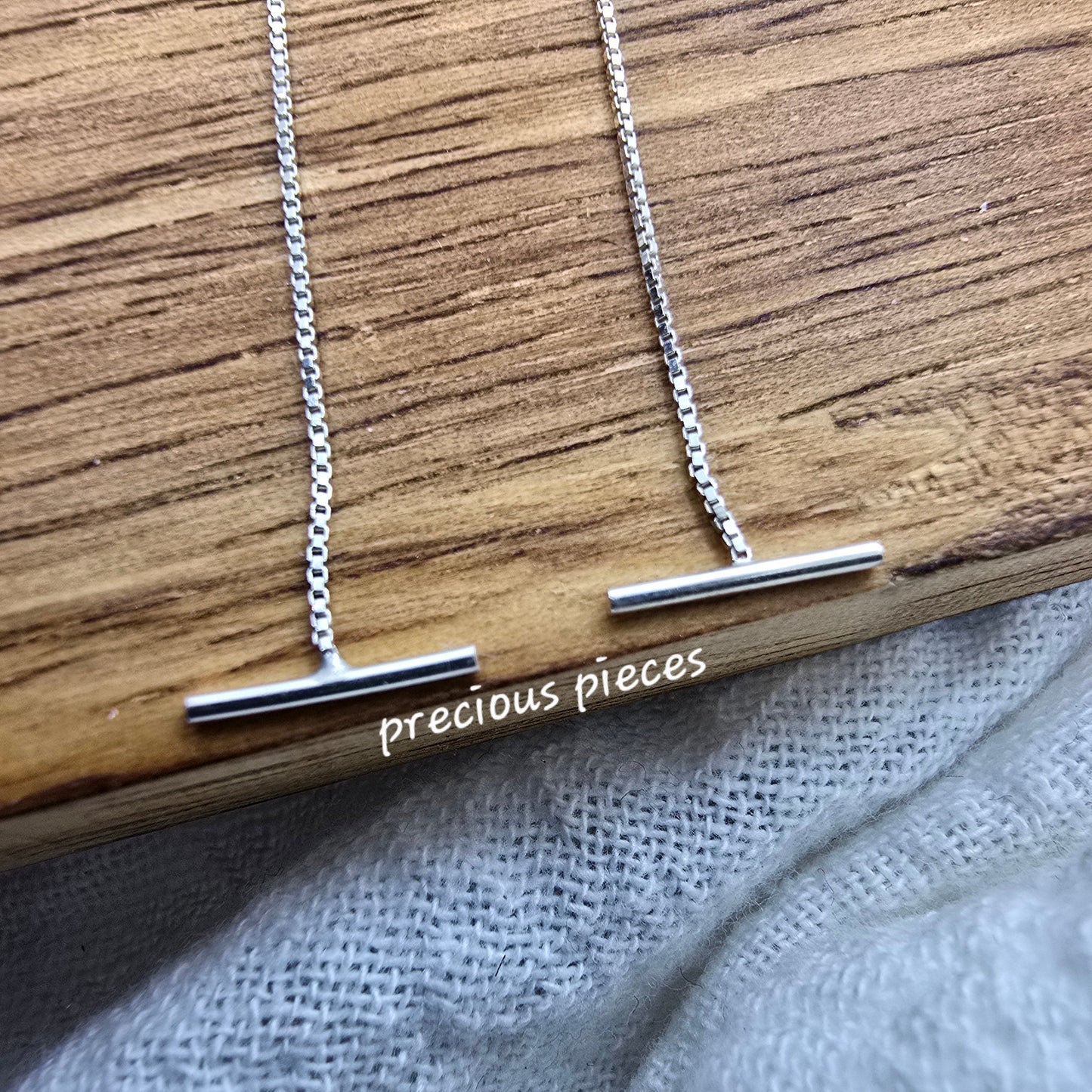 Sterling Silver Bar Threader Earrings