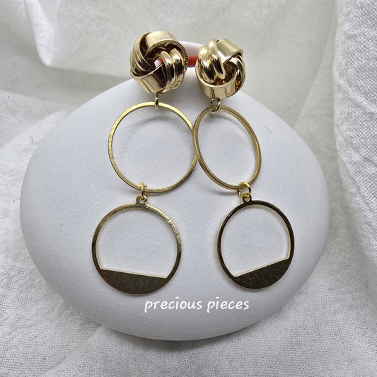 Brass Knot Dangle Earrings