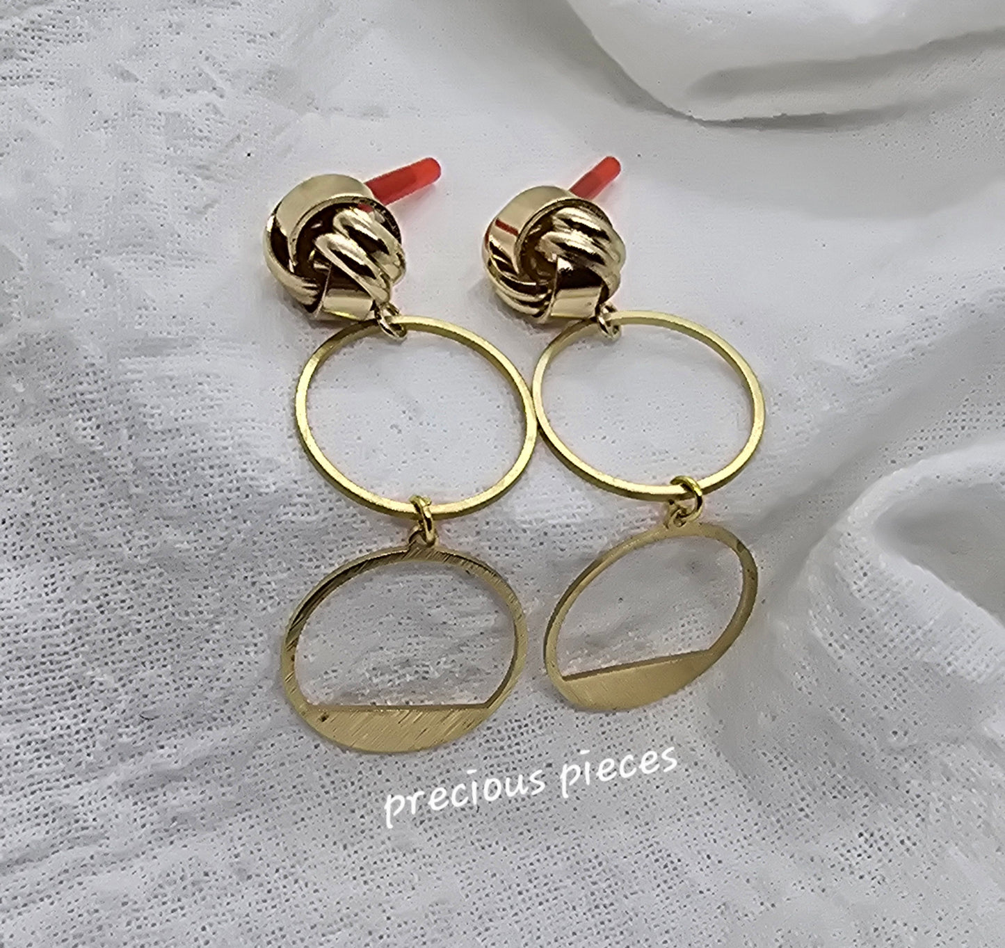 Brass Knot Dangle Earrings