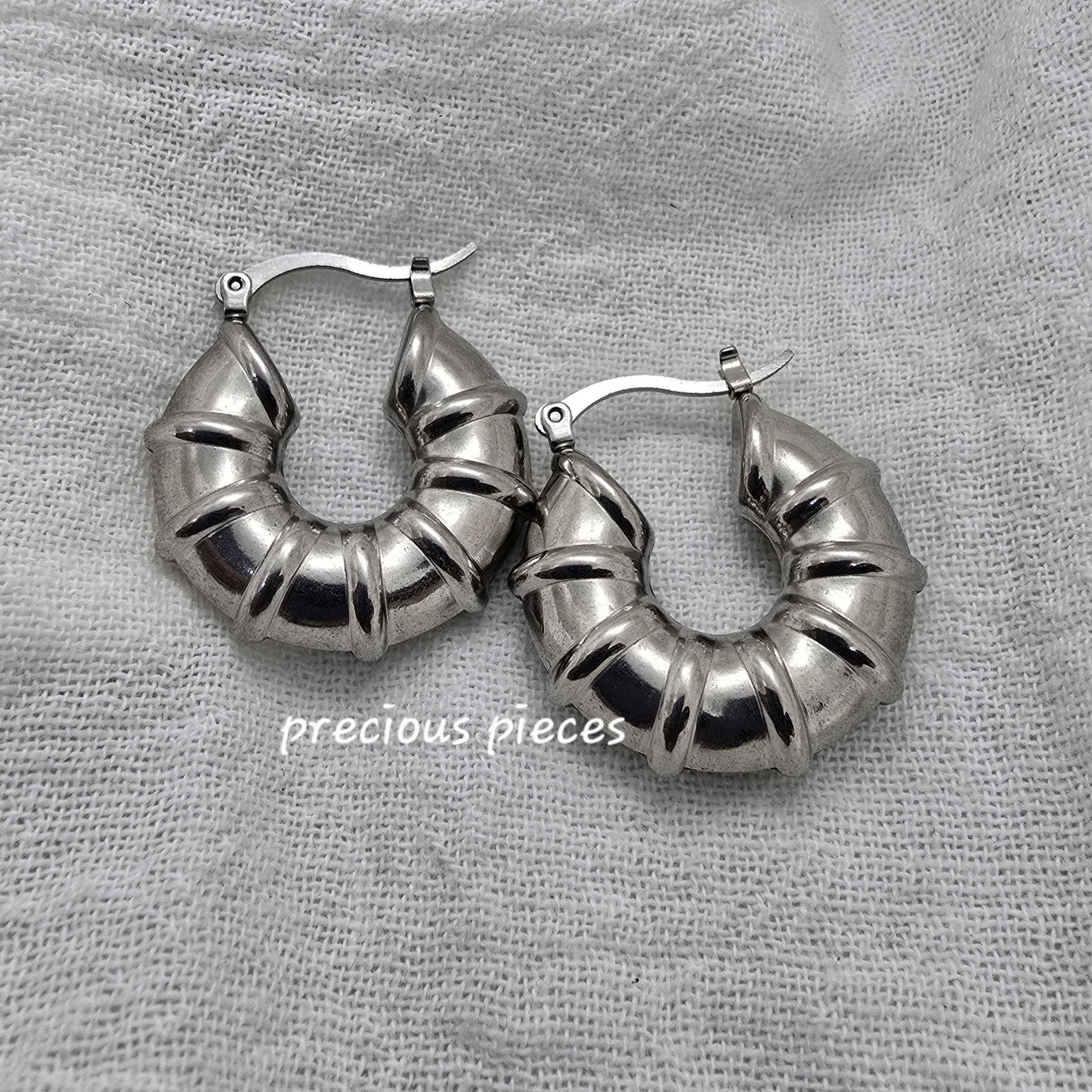 Silver Statement Hoop Earrings