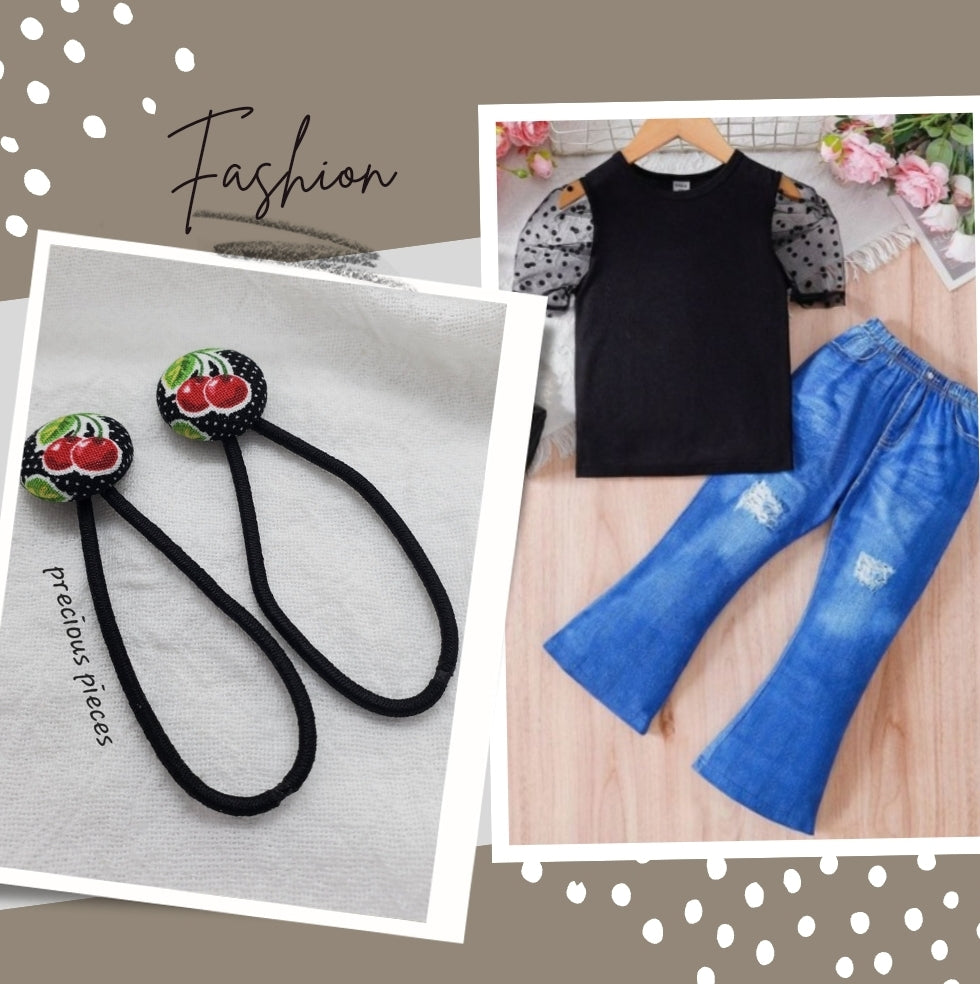 Kid's Cherry Button Hair Accessories