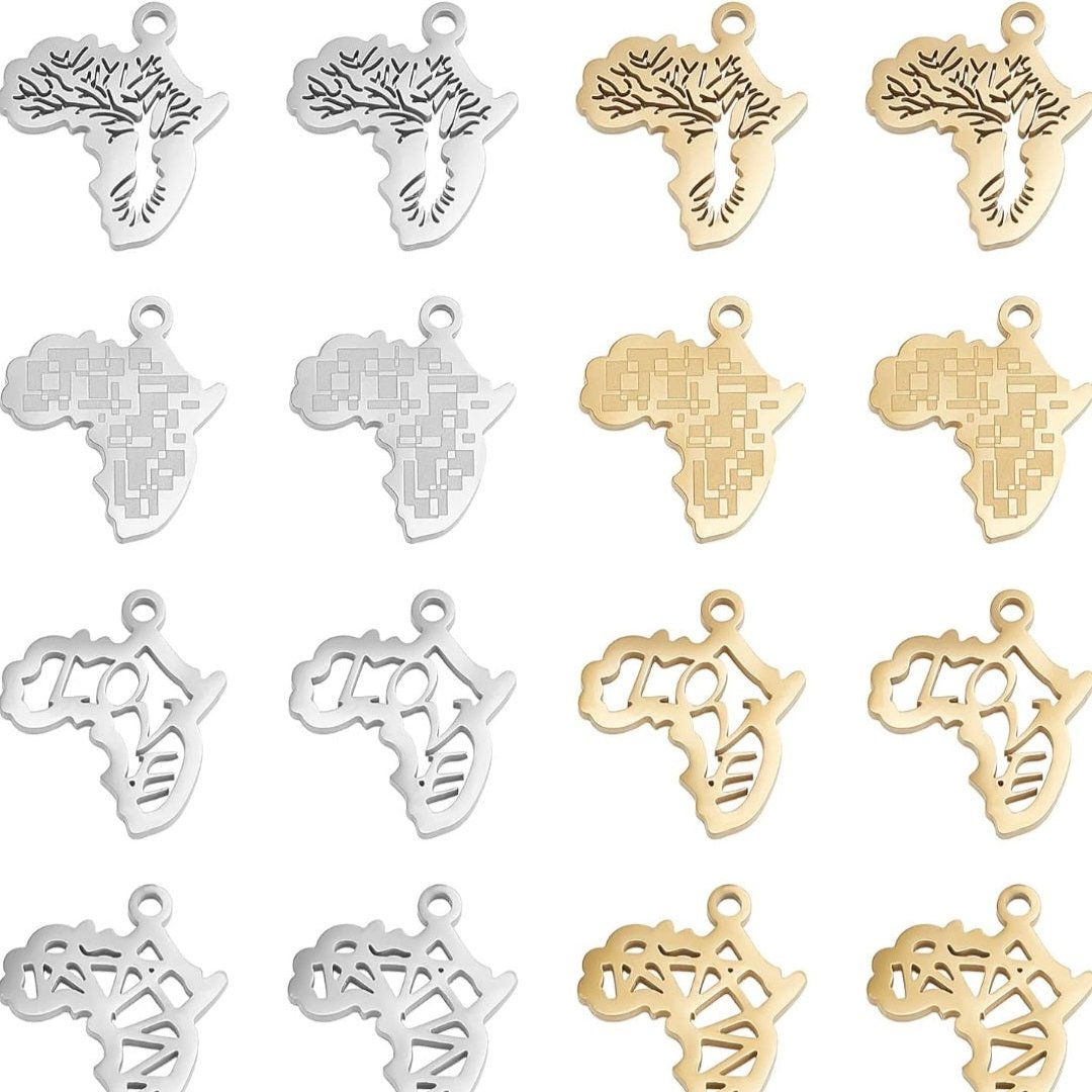 Africa Map Necklace-Countries (click for more options)