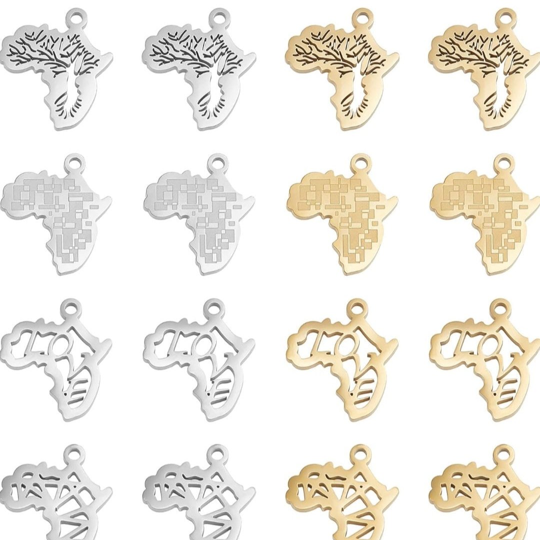 Africa Map Necklace-Love (click for more options)