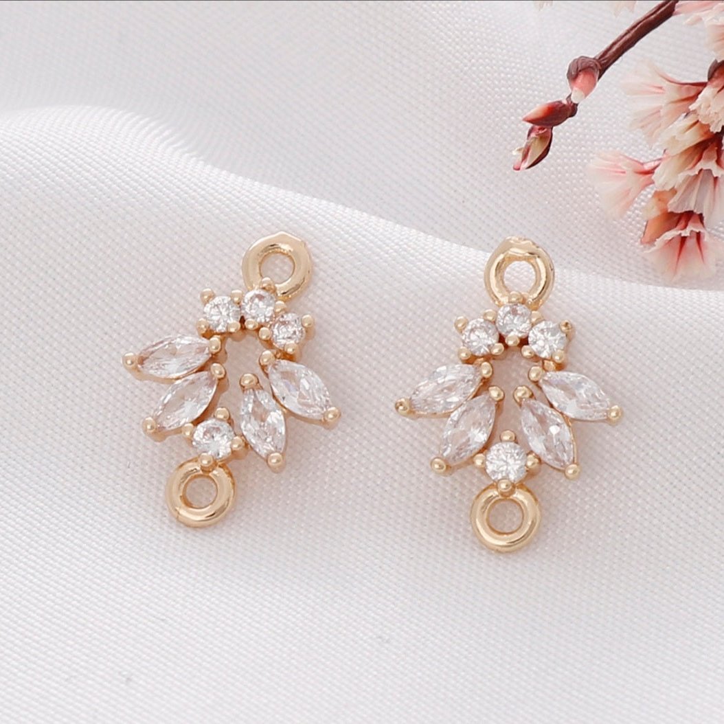 Cubic Zirconia Fan Shape Earrings