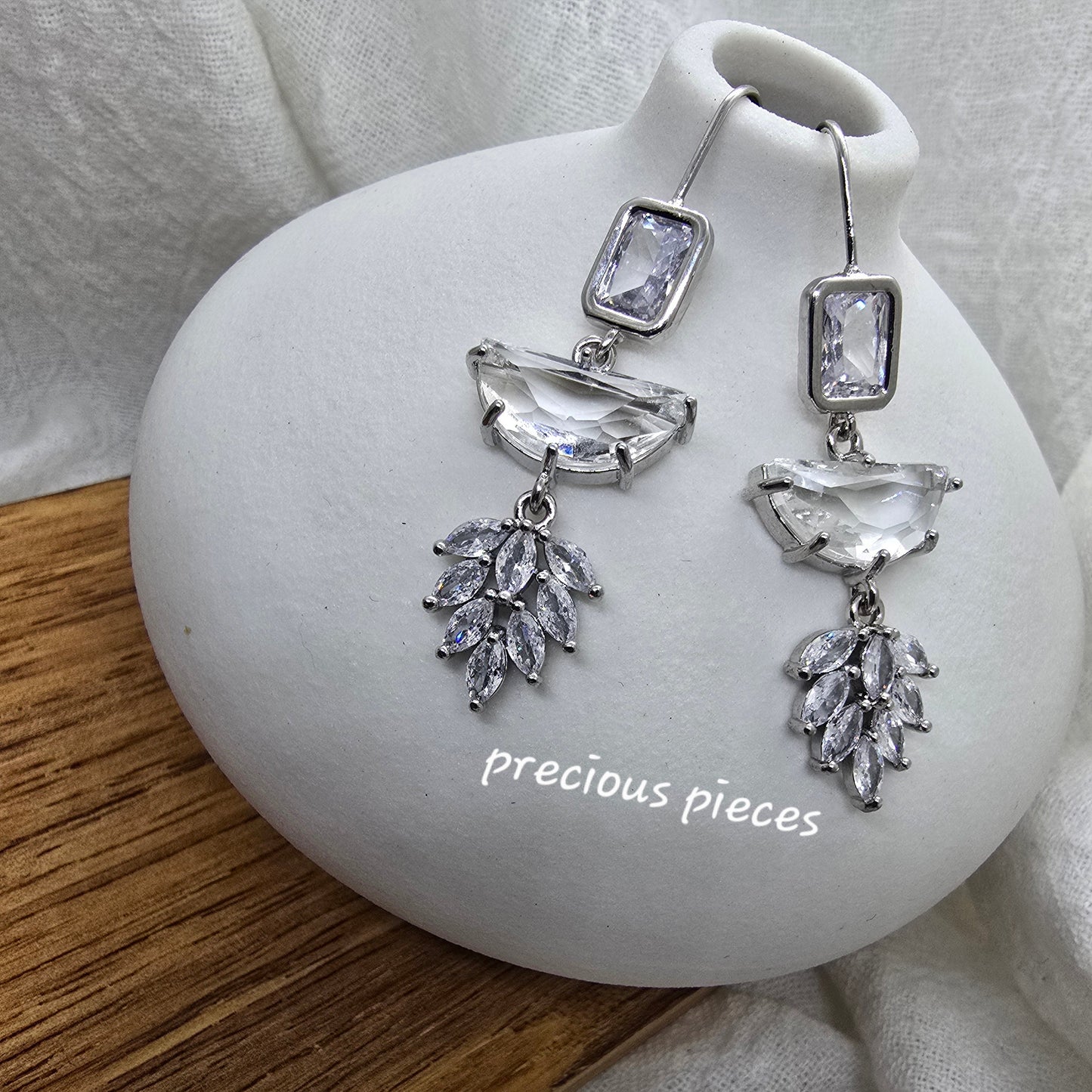 Cubic Zirconia Leaf Earrings (click for more options)