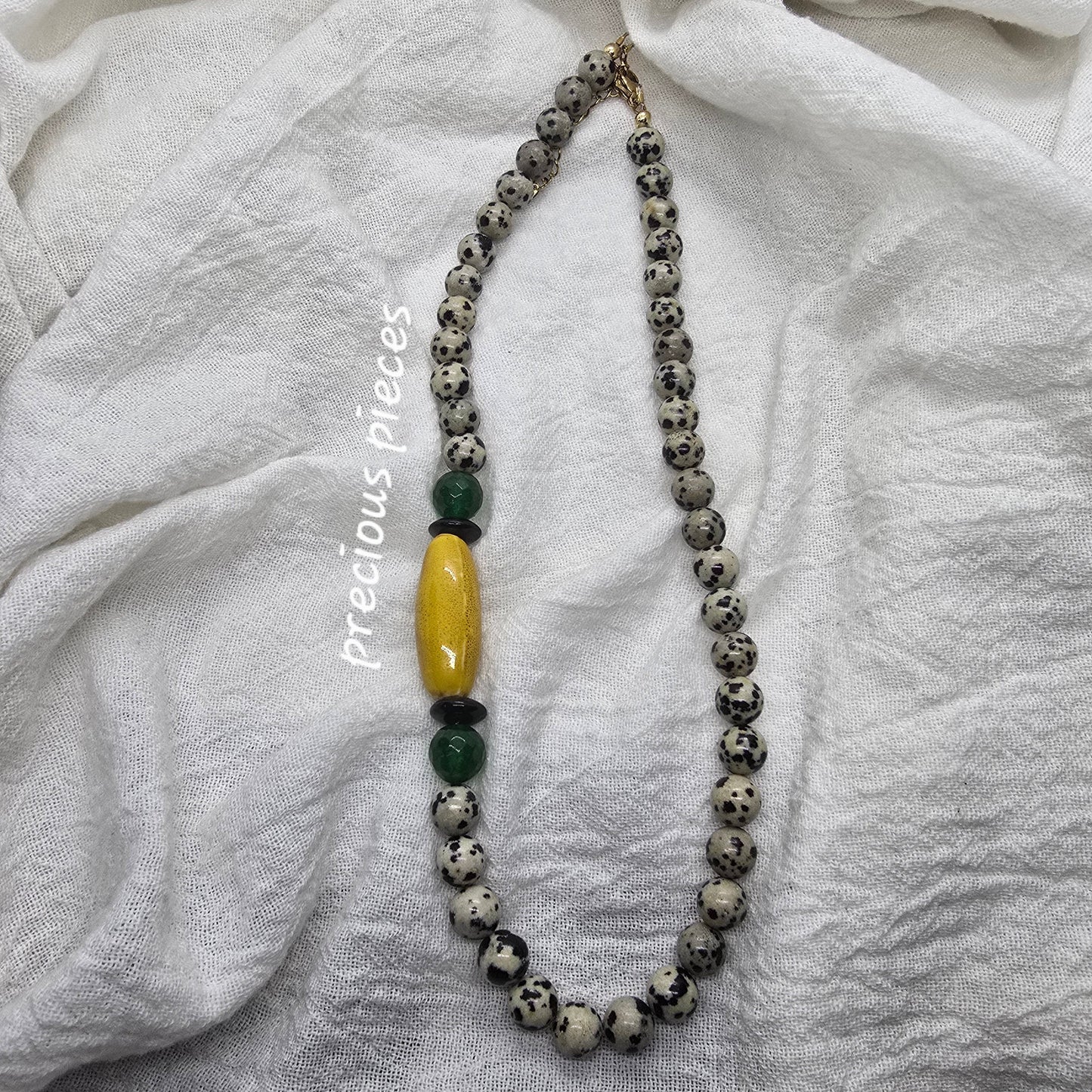 Bohemian Dalmatian Beaded Necklace