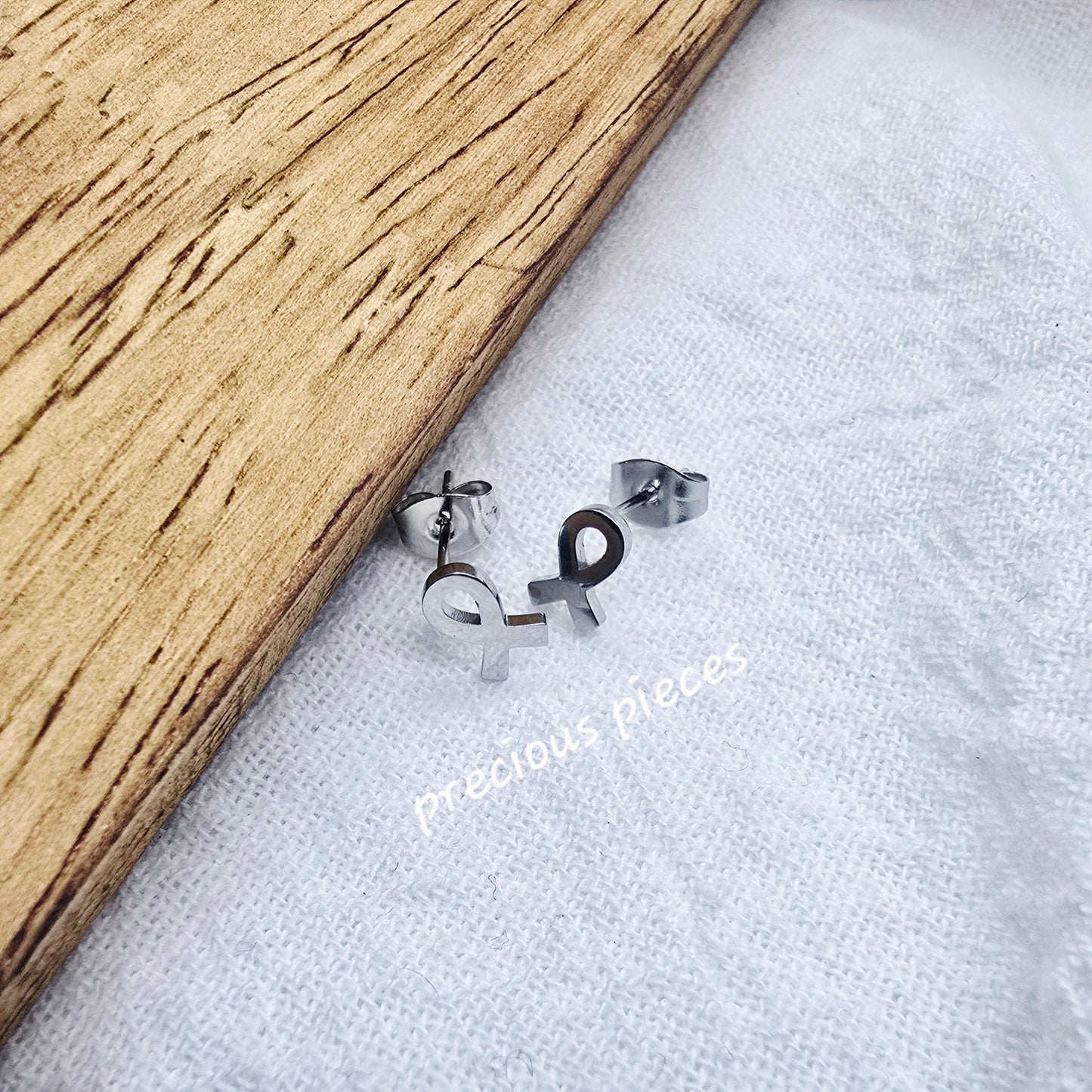 Cancer Awareness Ribbon Stud Earrings