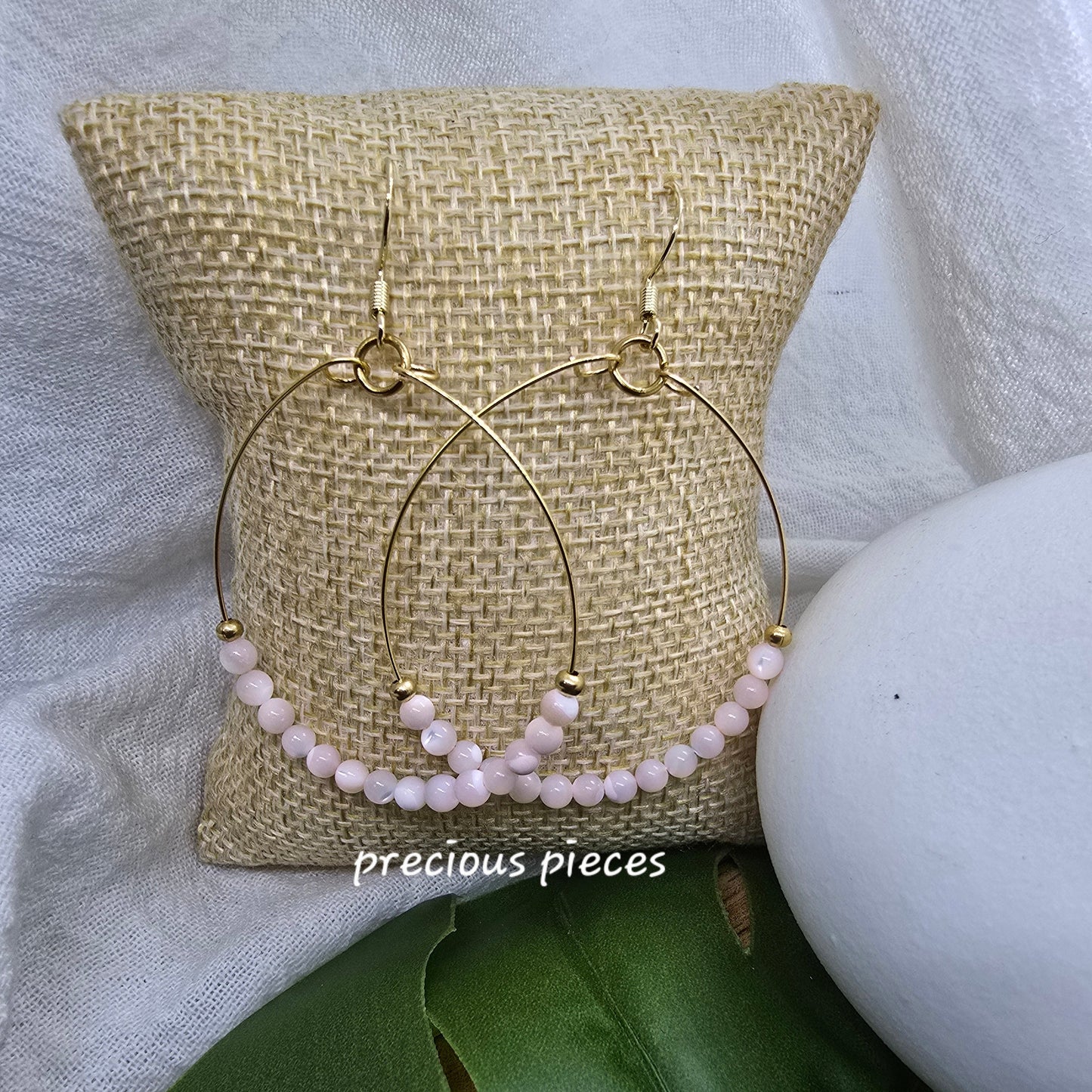 Rose Quartz Hoop Earrings