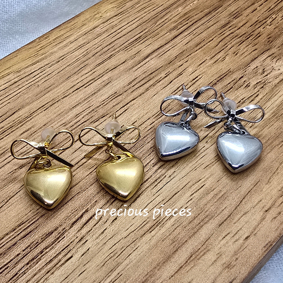 Bow Heart Earrings
