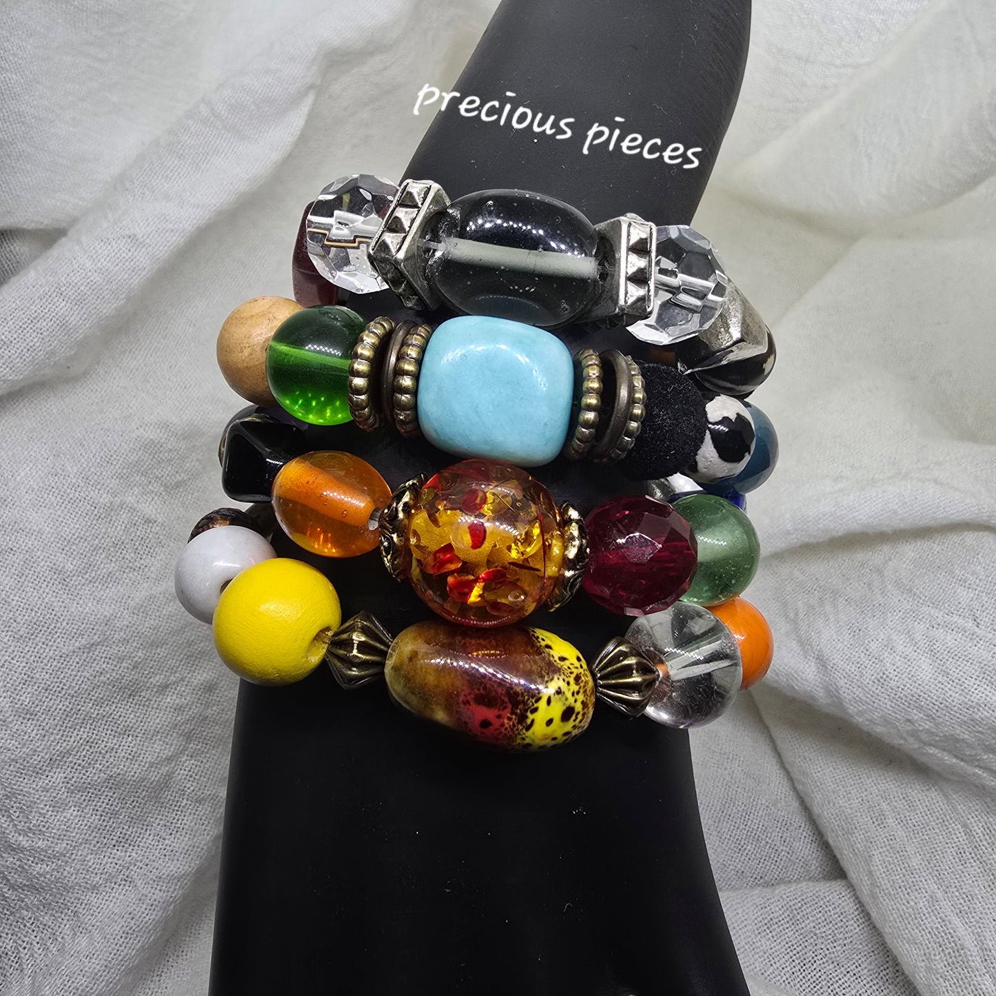 One of A Kind Ceramic Mix Beaded Bracelet