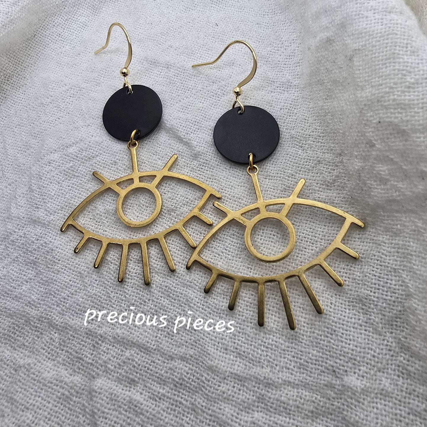 Brass Eye Earrings