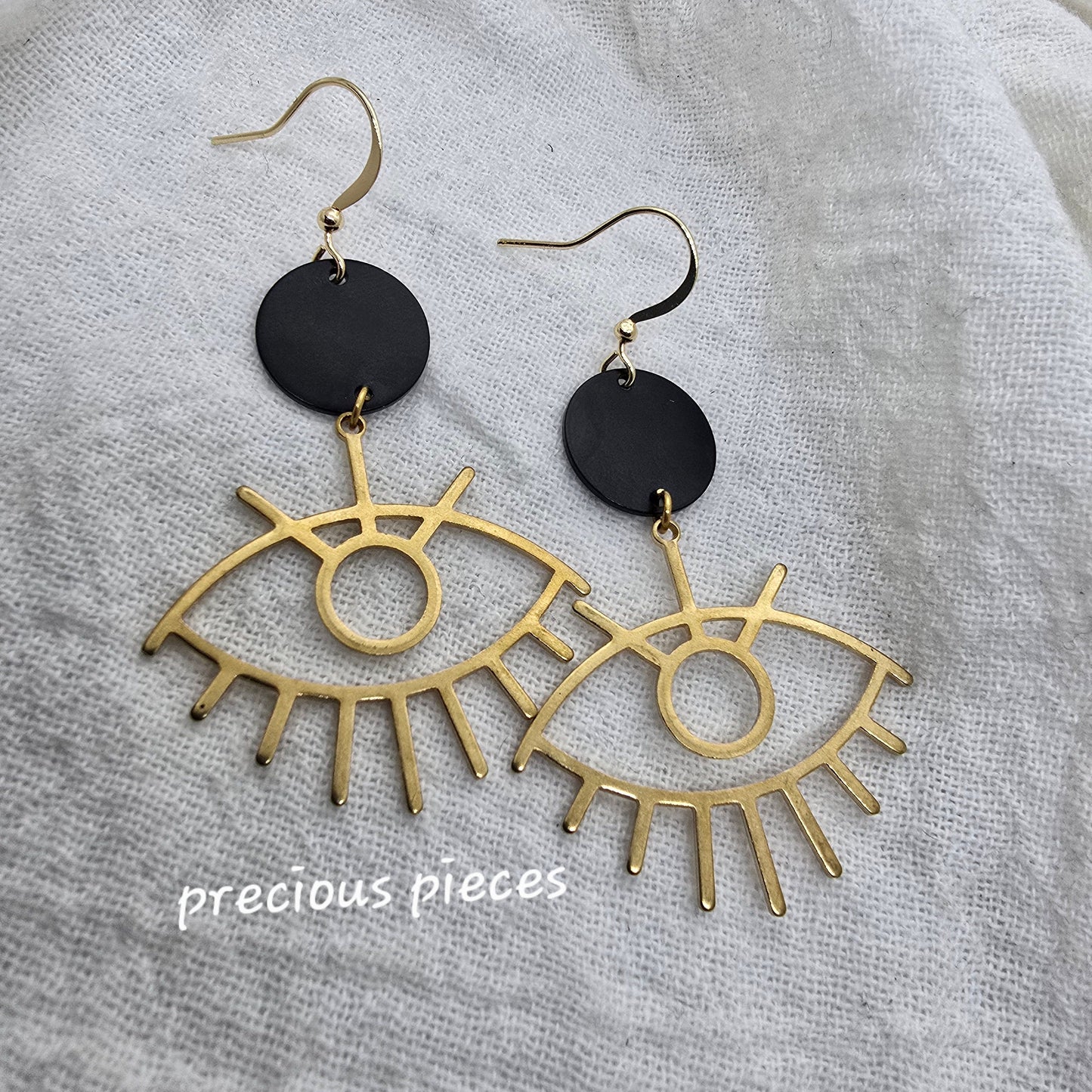 Brass Eye Earrings