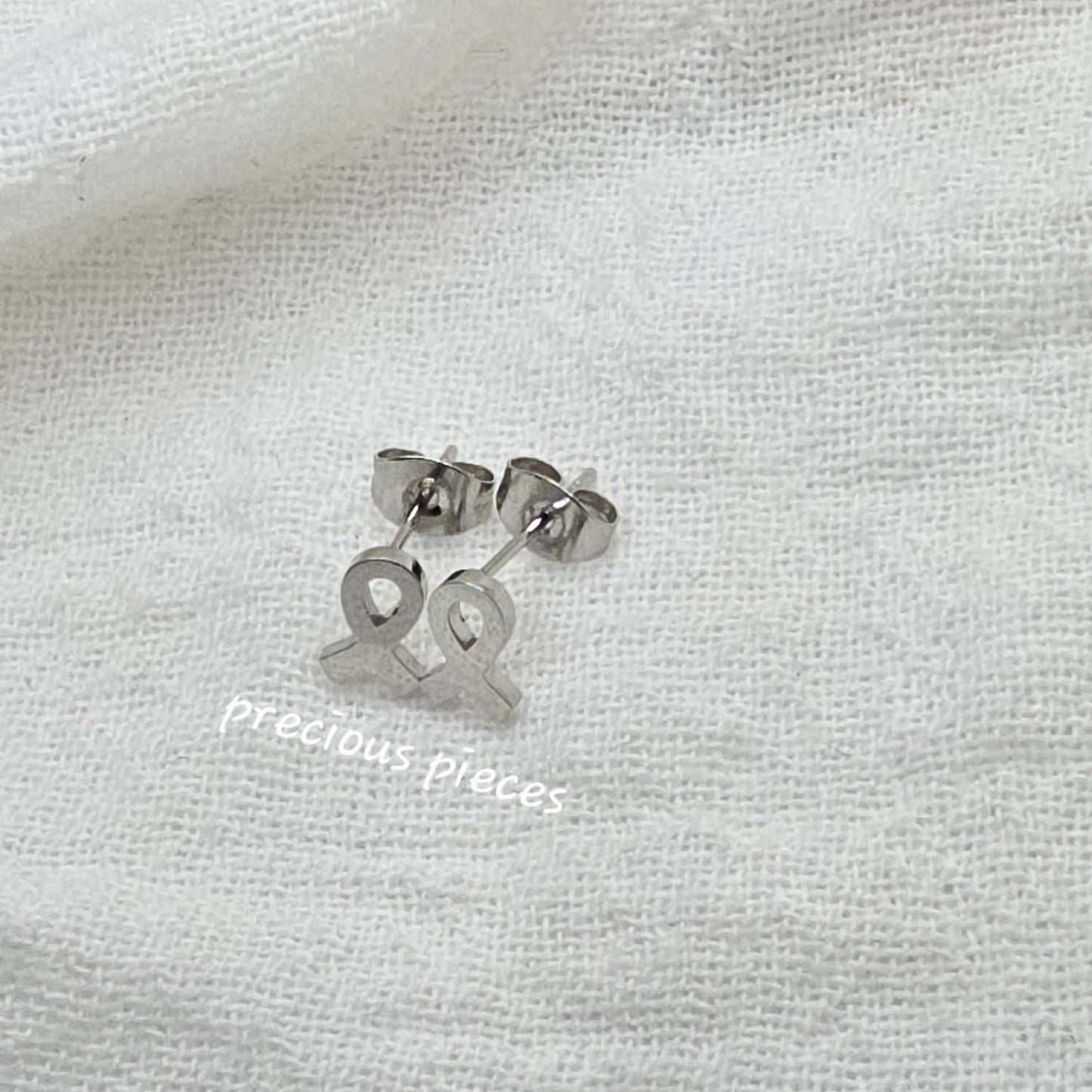 Cancer Awareness Ribbon Stud Earrings
