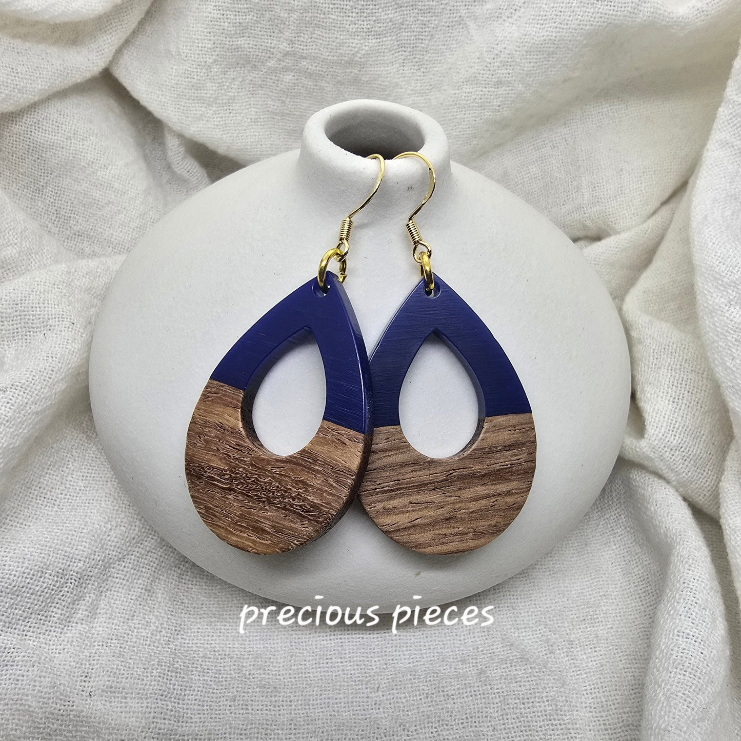Acrylic and Wood Teardrop Earrings (click for more colors)