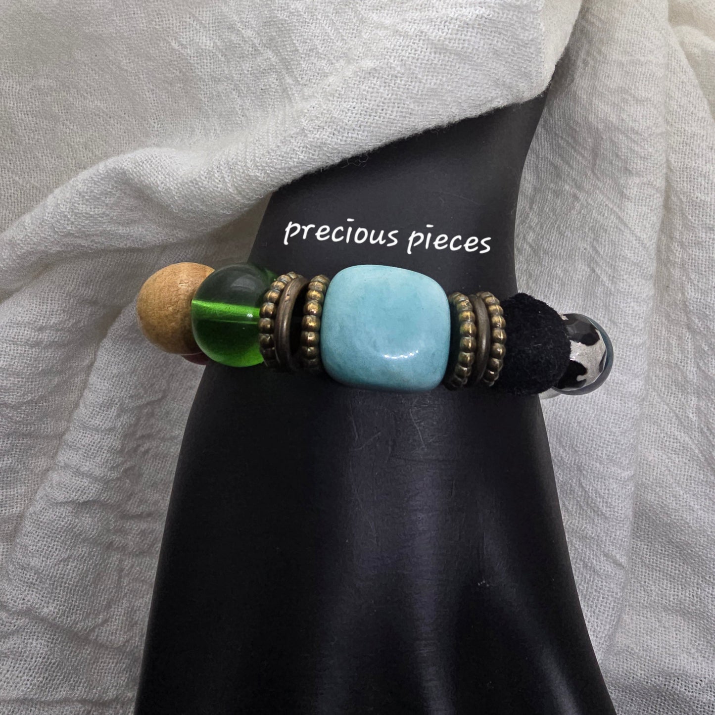One of A Kind Jasper Mixed Beaded Bracelet