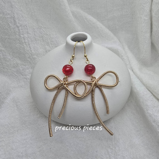 Gold Oversized Bow Earrings