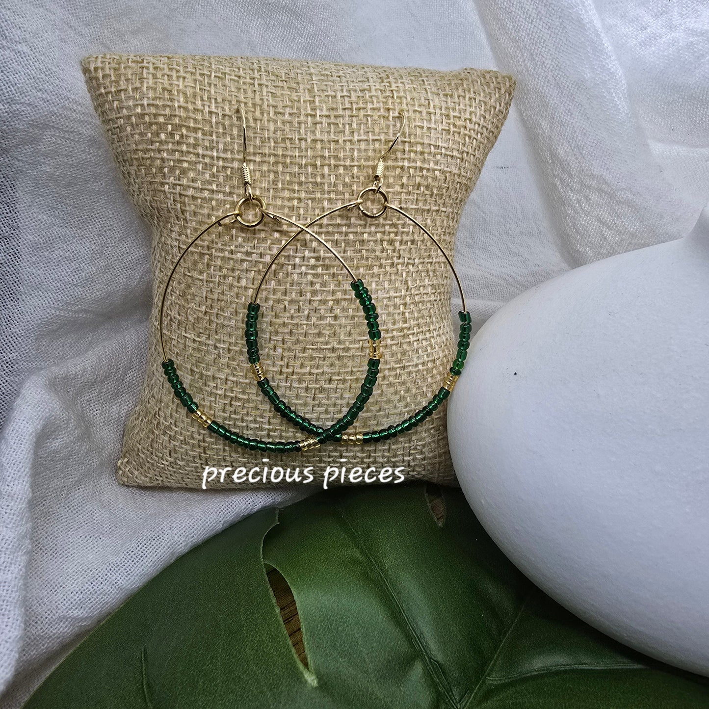 Glass Seed Bead Hoop Earrings (click for more options)