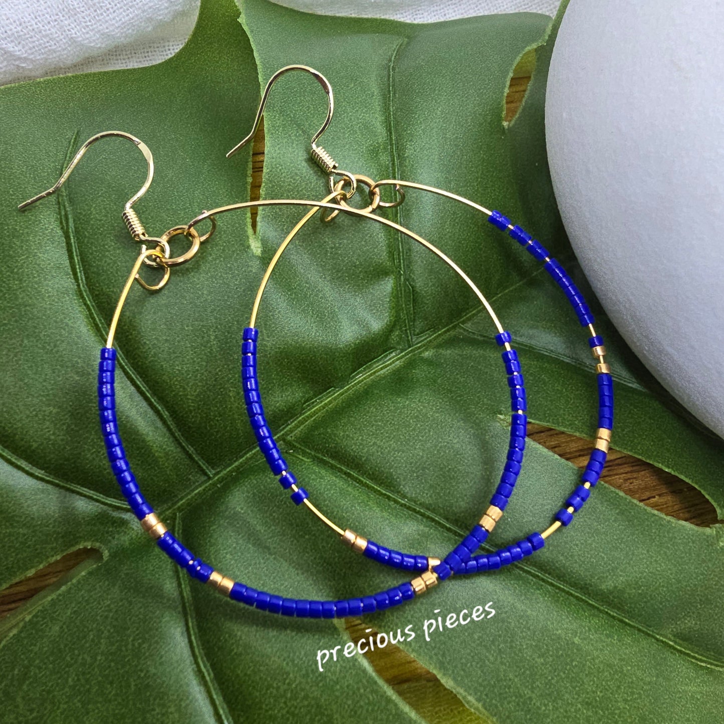 Glass Seed Bead Hoop Earrings (click for more options)