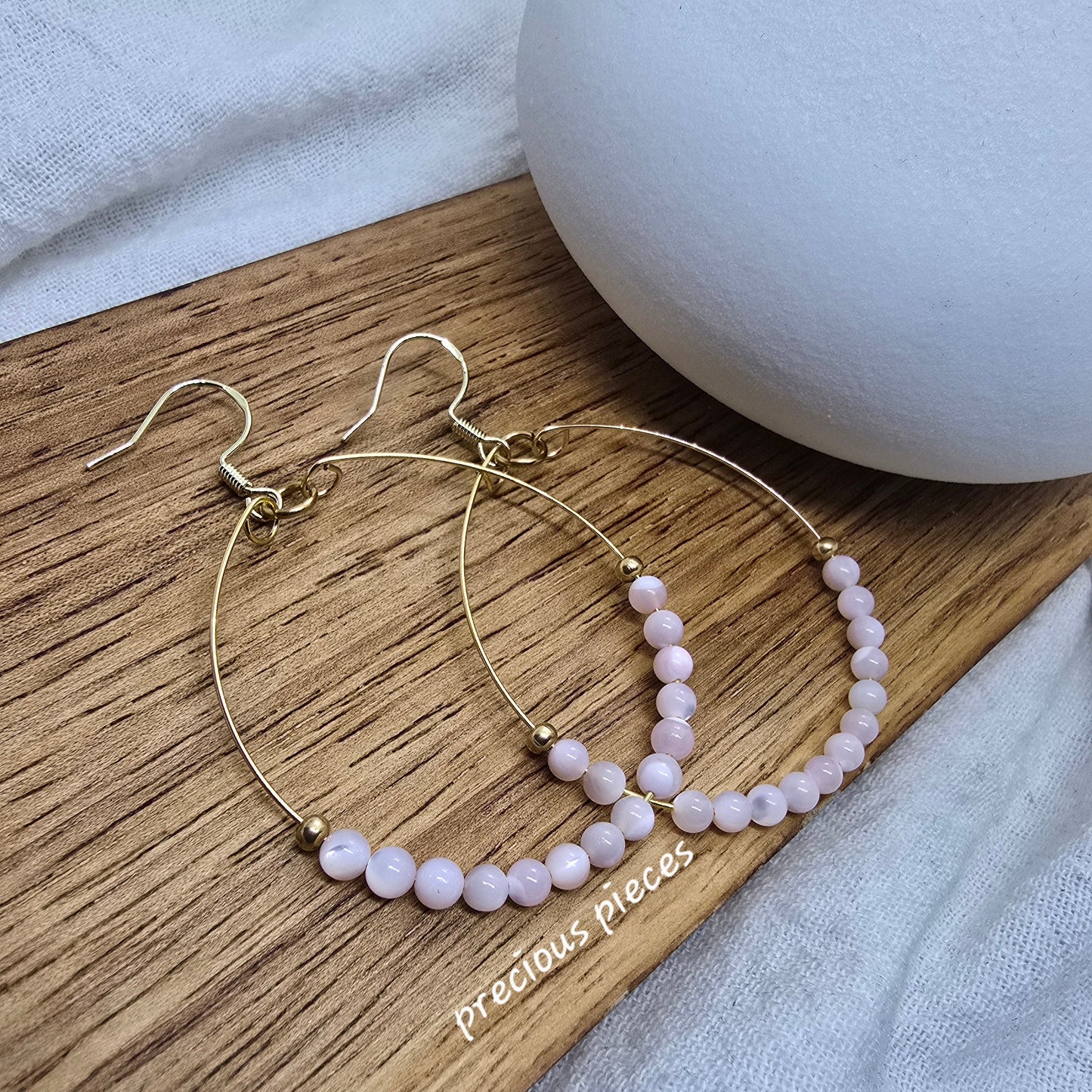 Rose Quartz Hoop Earrings