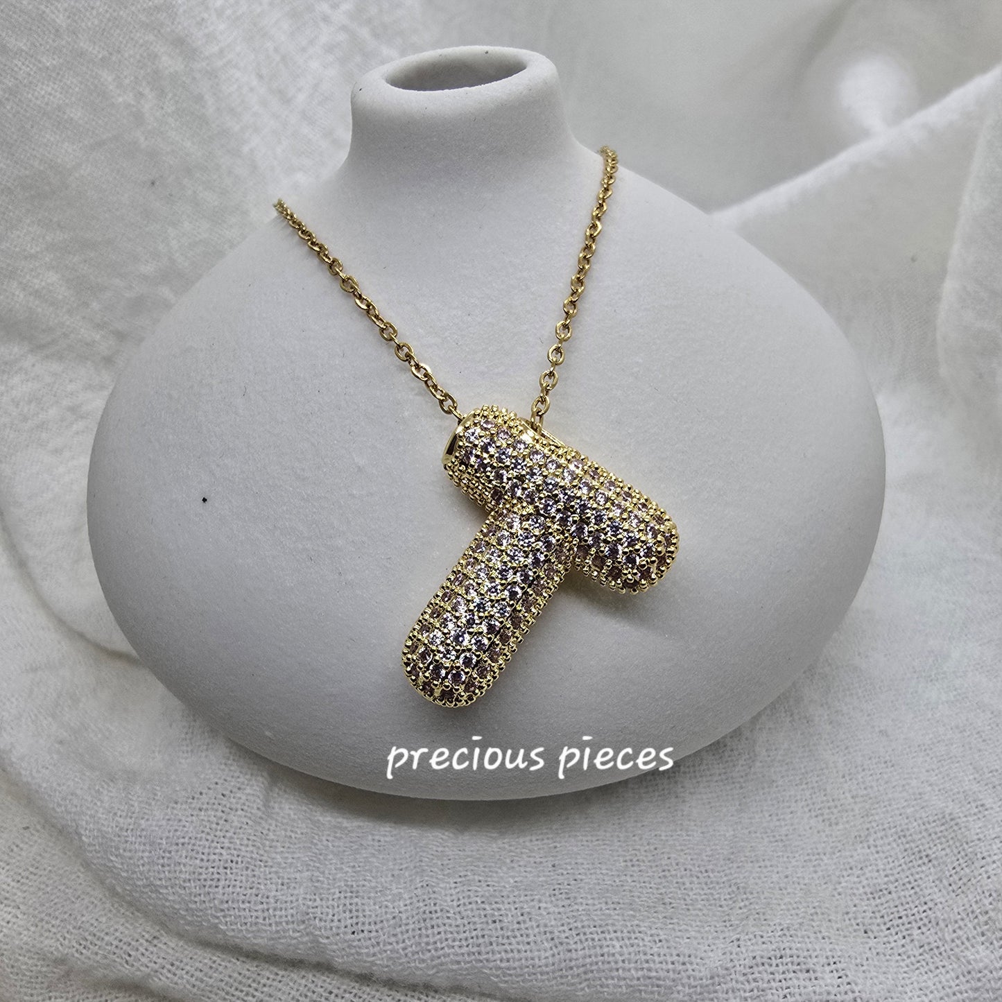 Rhinestone Initial Necklace (click for more options)