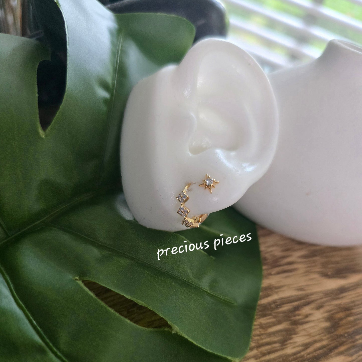 Small Diamond Shape Pavé Huggie Hoop Earrings (click for more options)