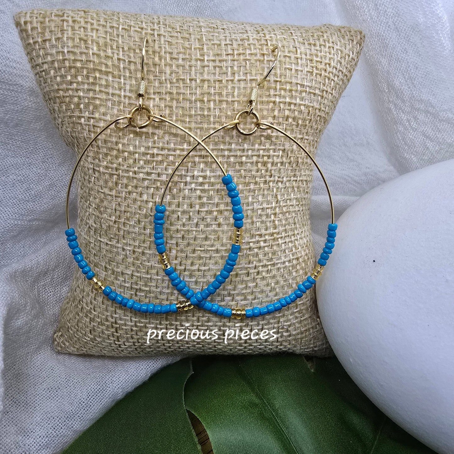 Glass Seed Bead Hoop Earrings (click for more options)