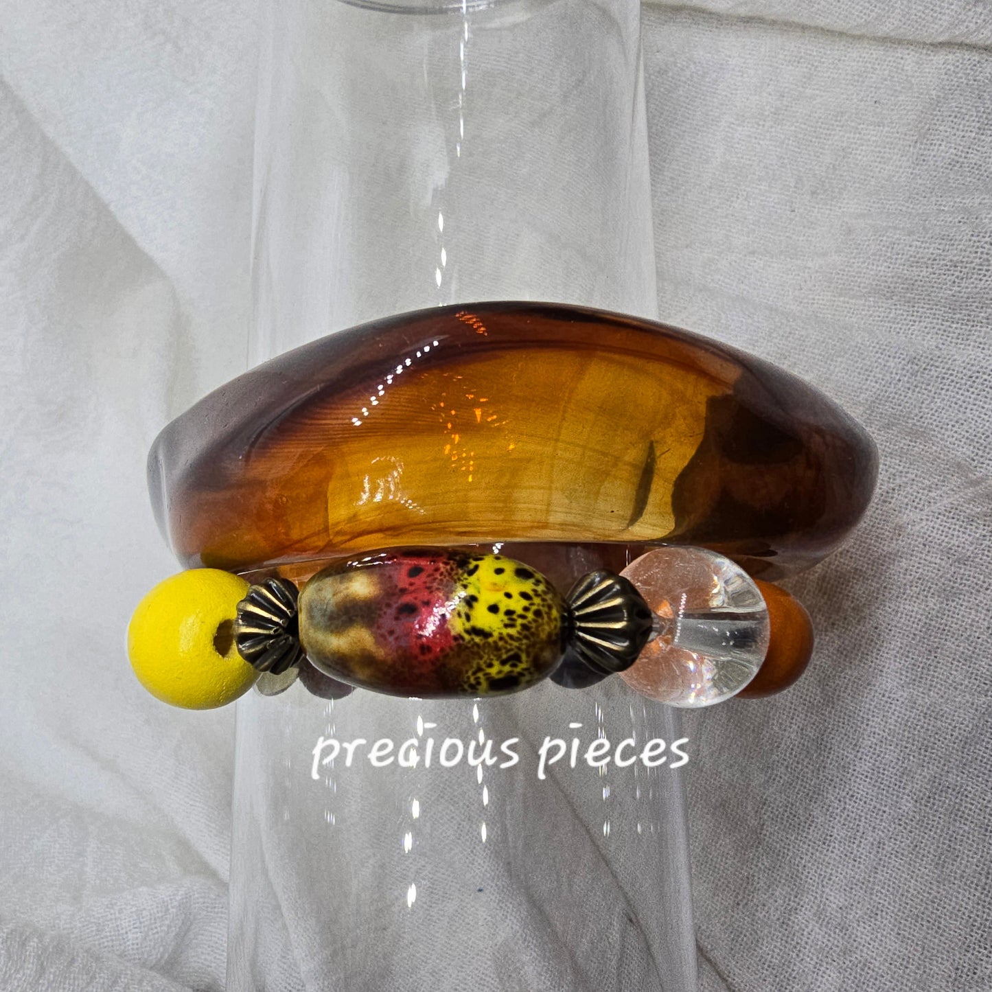One of A Kind Ceramic Mix Beaded Bracelet
