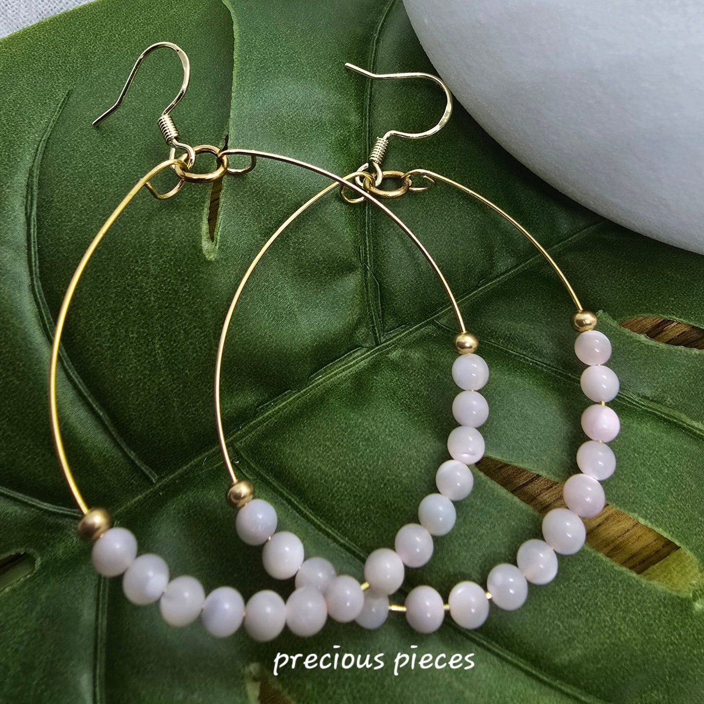 Rose Quartz Hoop Earrings