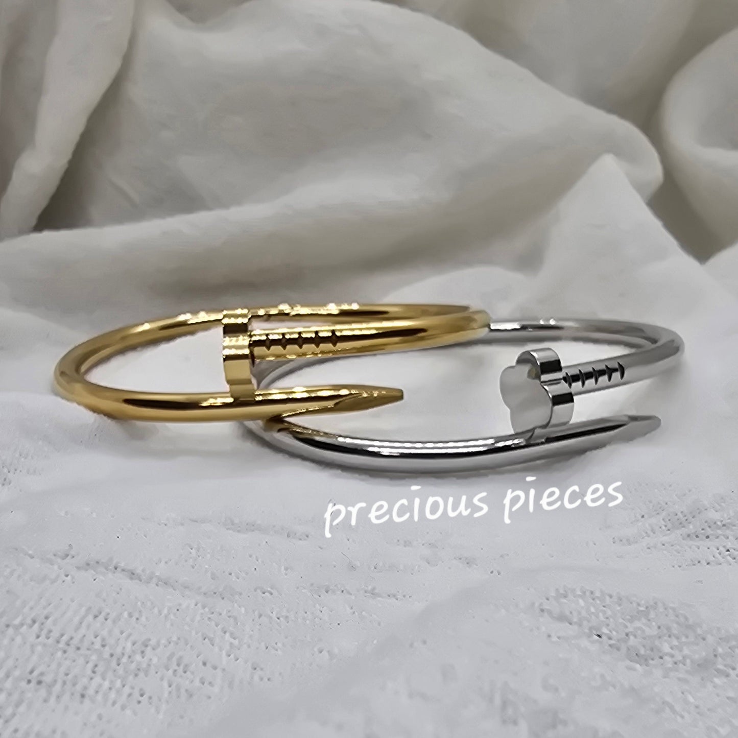 Floral Nail Bangle Bracelet