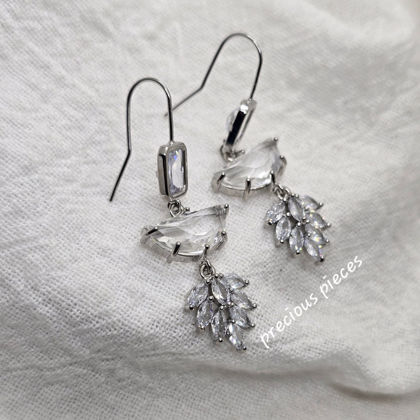 Cubic Zirconia Leaf Earrings (click for more options)