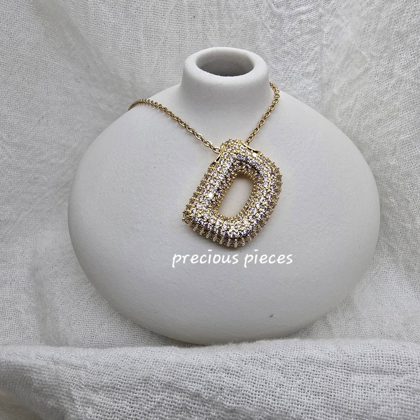 Rhinestone Initial Necklace (click for more options)