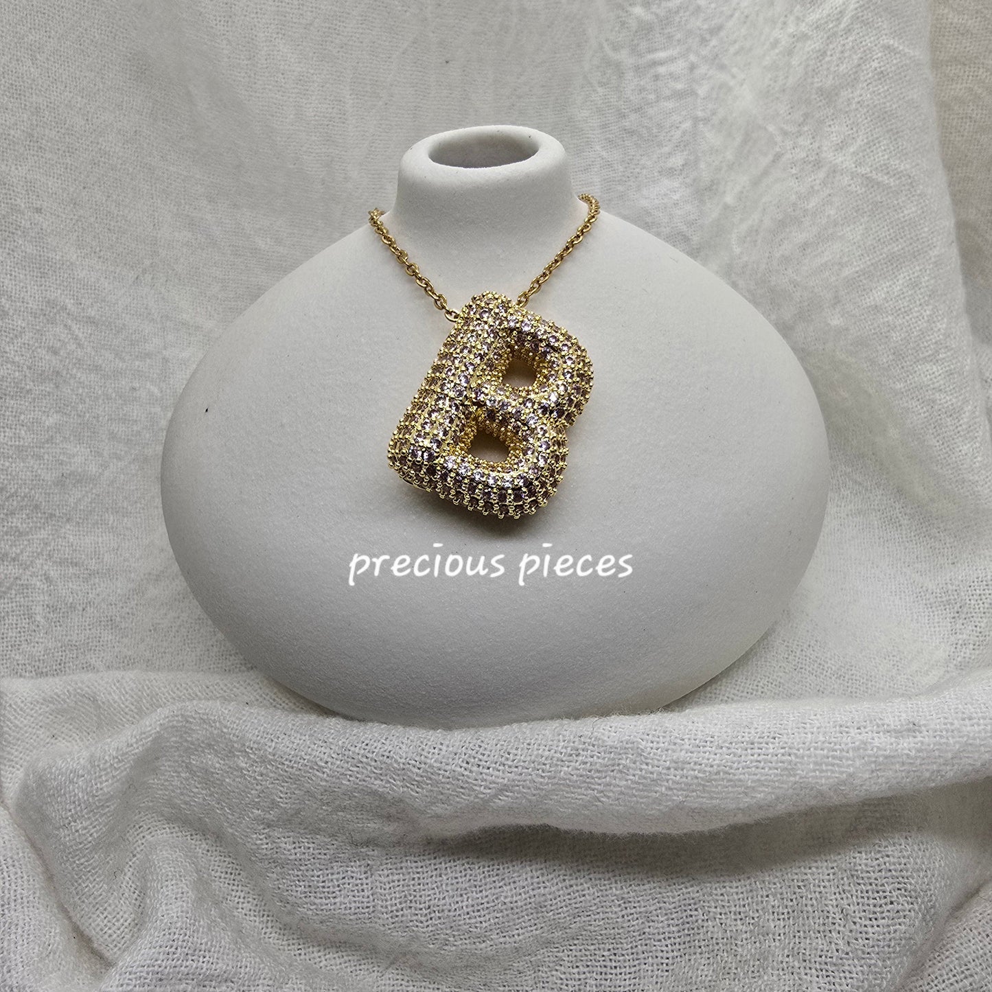 Rhinestone Initial Necklace (click for more options)