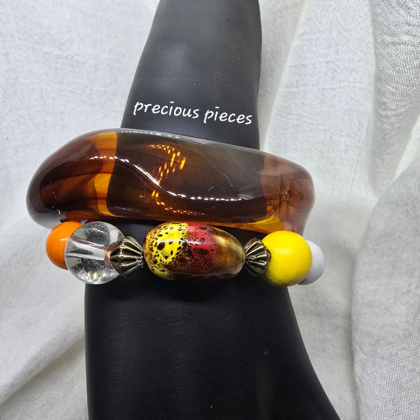 One of A Kind Ceramic Mix Beaded Bracelet