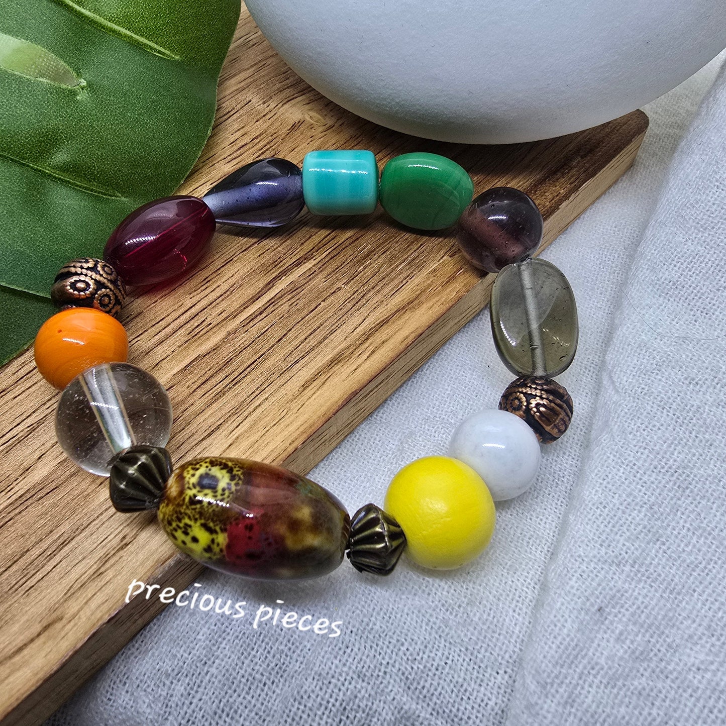 One of A Kind Ceramic Mix Beaded Bracelet