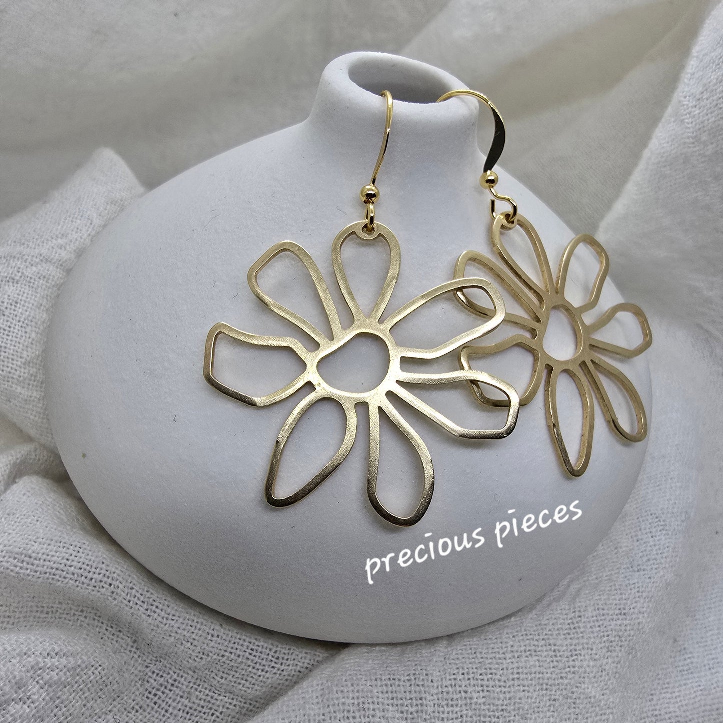 Brass Flower Earrings