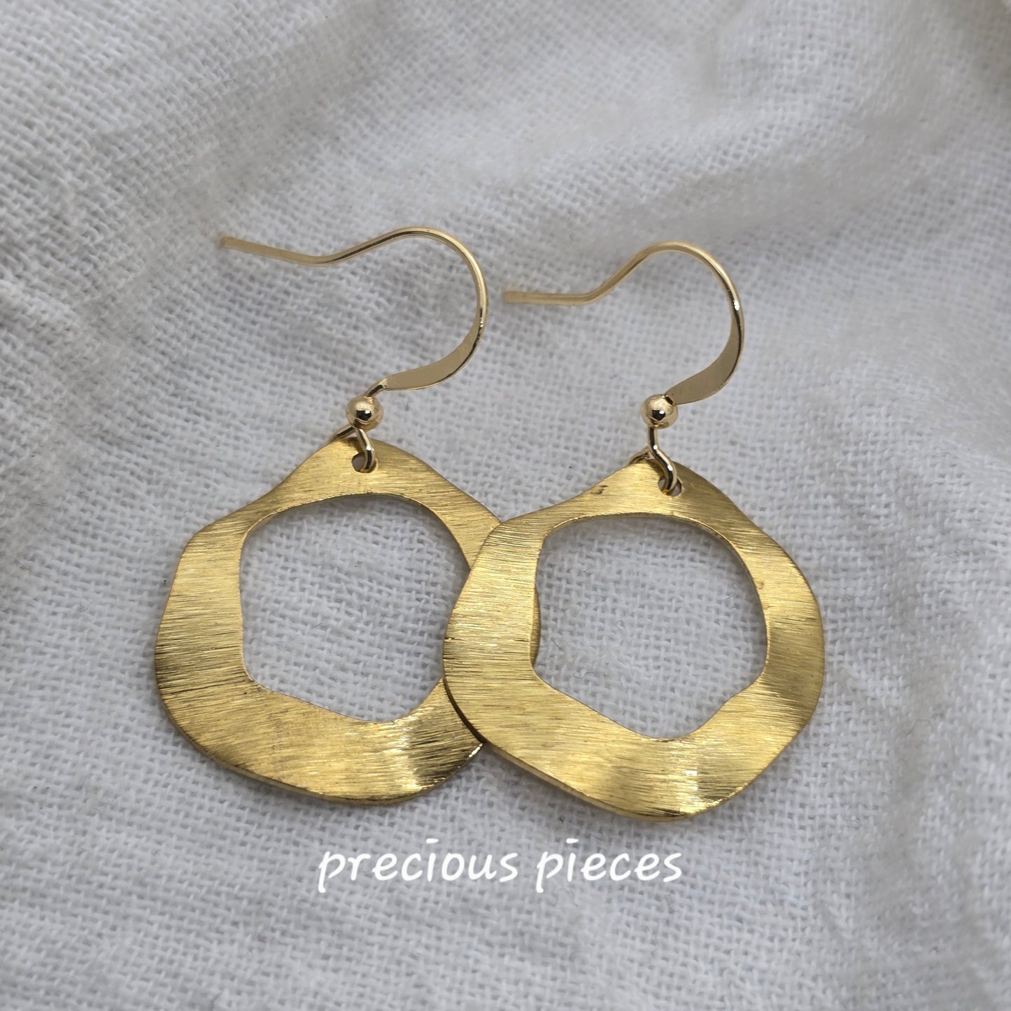 Brass Wavy Dangle Earrings