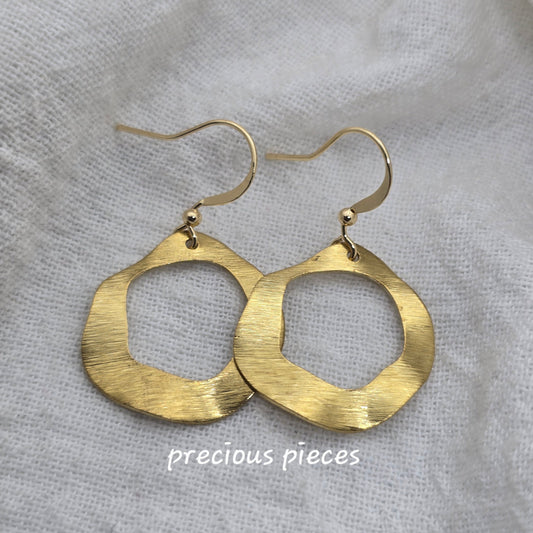 Brass Wavy Dangle Earrings