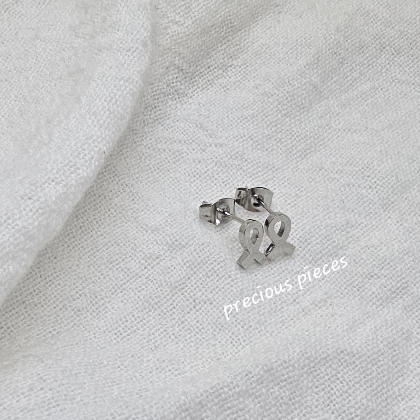 Cancer Awareness Ribbon Stud Earrings