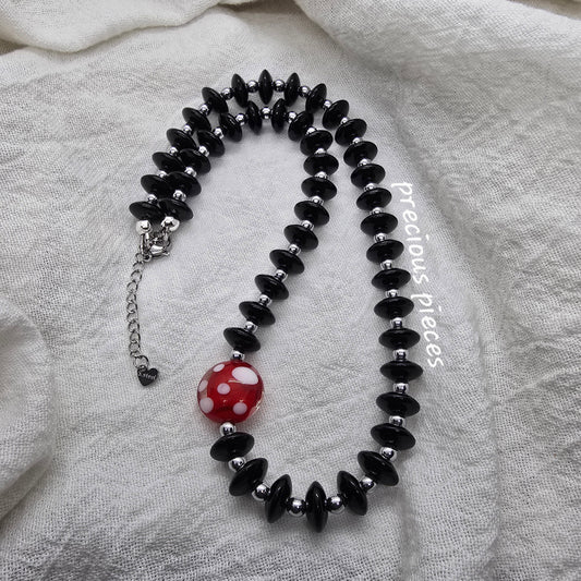 Black Beaded Necklace