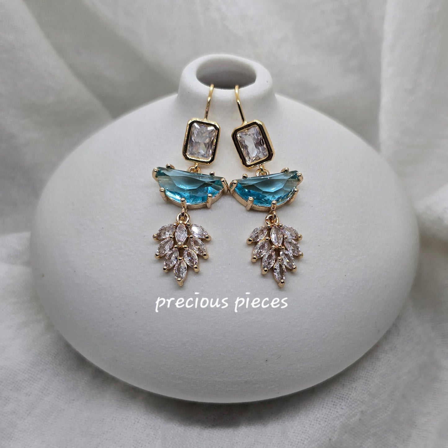 Cubic Zirconia Leaf Earrings (click for more options)