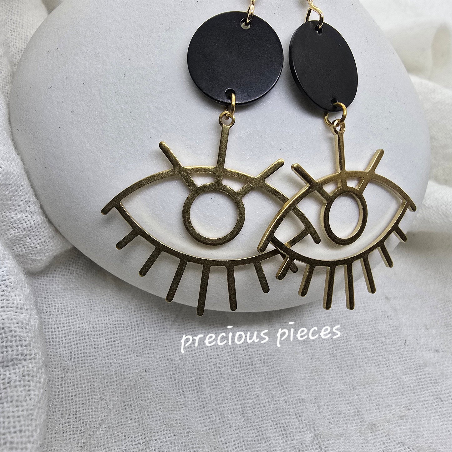 Brass Eye Earrings